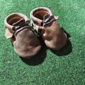 Brown Camouflage Suede Baby Moccasins